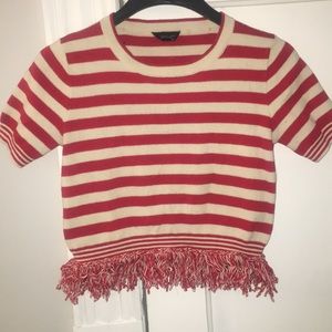 TOPSHOP Crop Top with Fringe